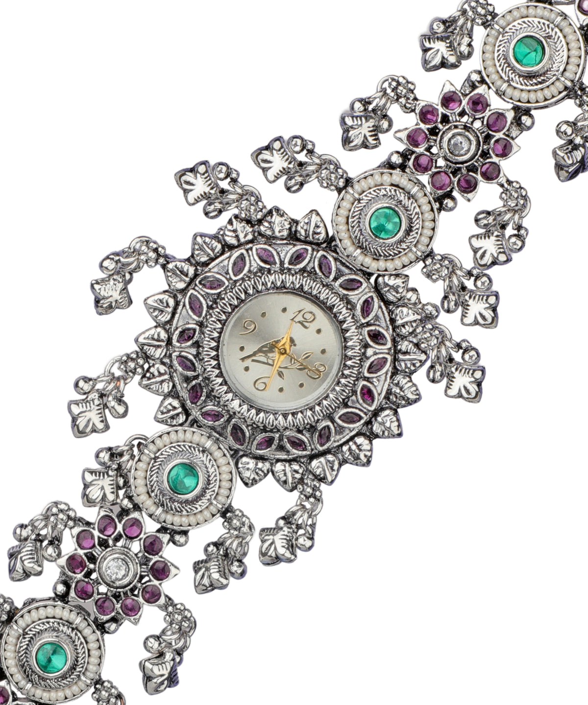 Bracelet watch with an intricate layered structural design