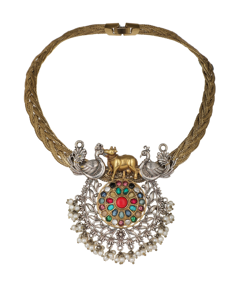 Twin Mayura Kamdhenu Necklace | Stylika |