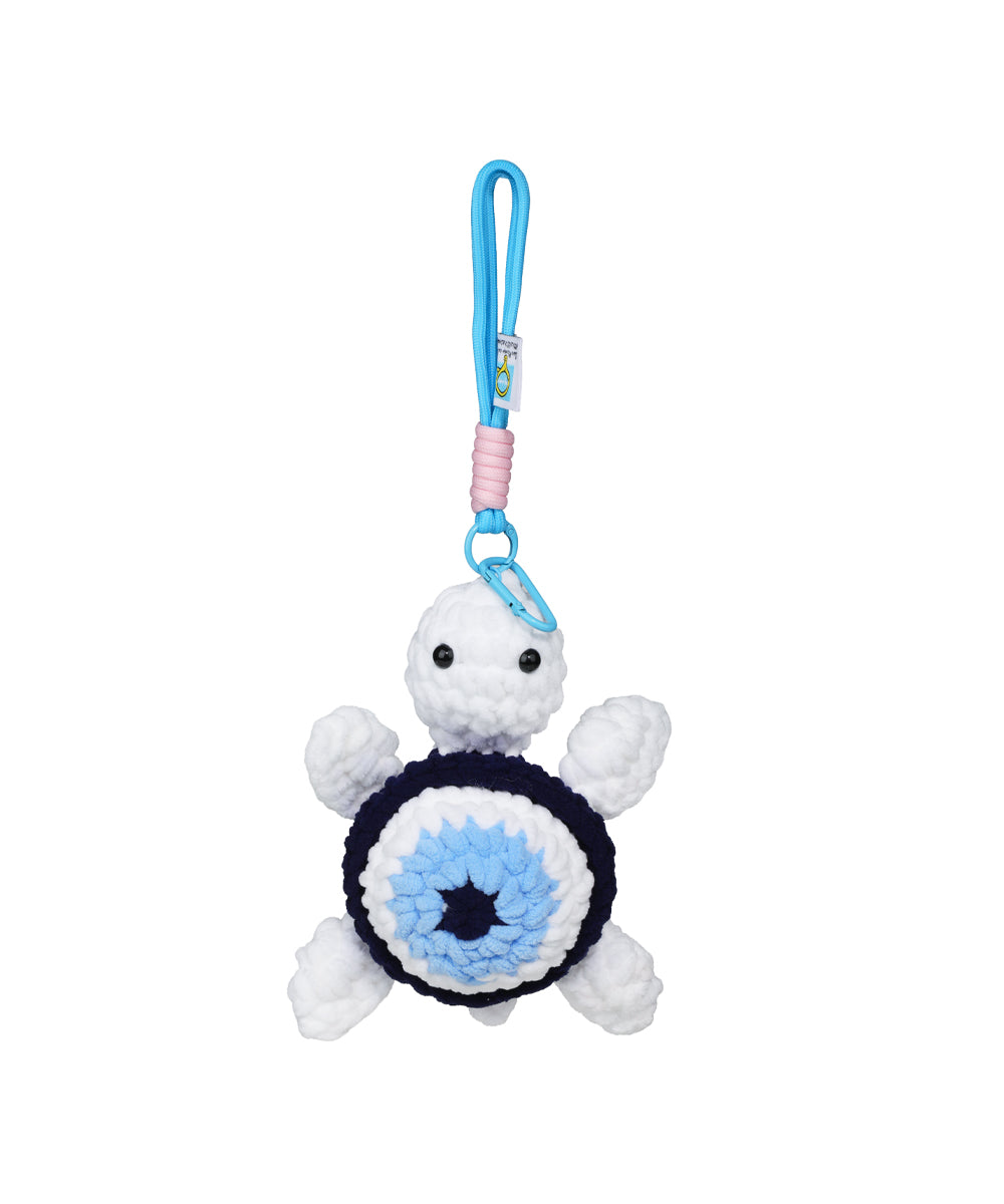 Whimsical Evil Eye Turtle Crochet Bag Charm | Stylika