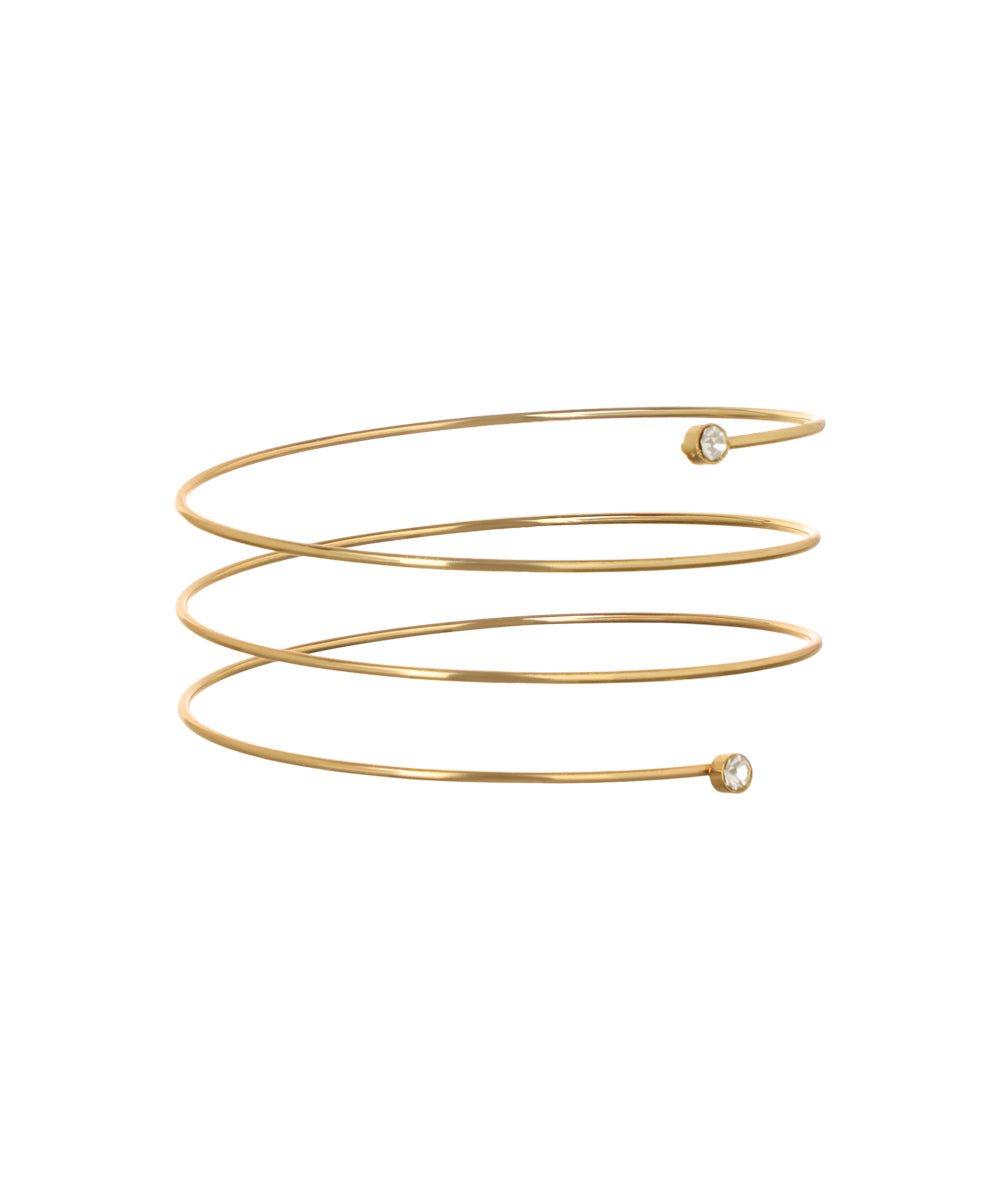 Modern Spiral Arm Cuff with Subtle Stone Accents | Stylika