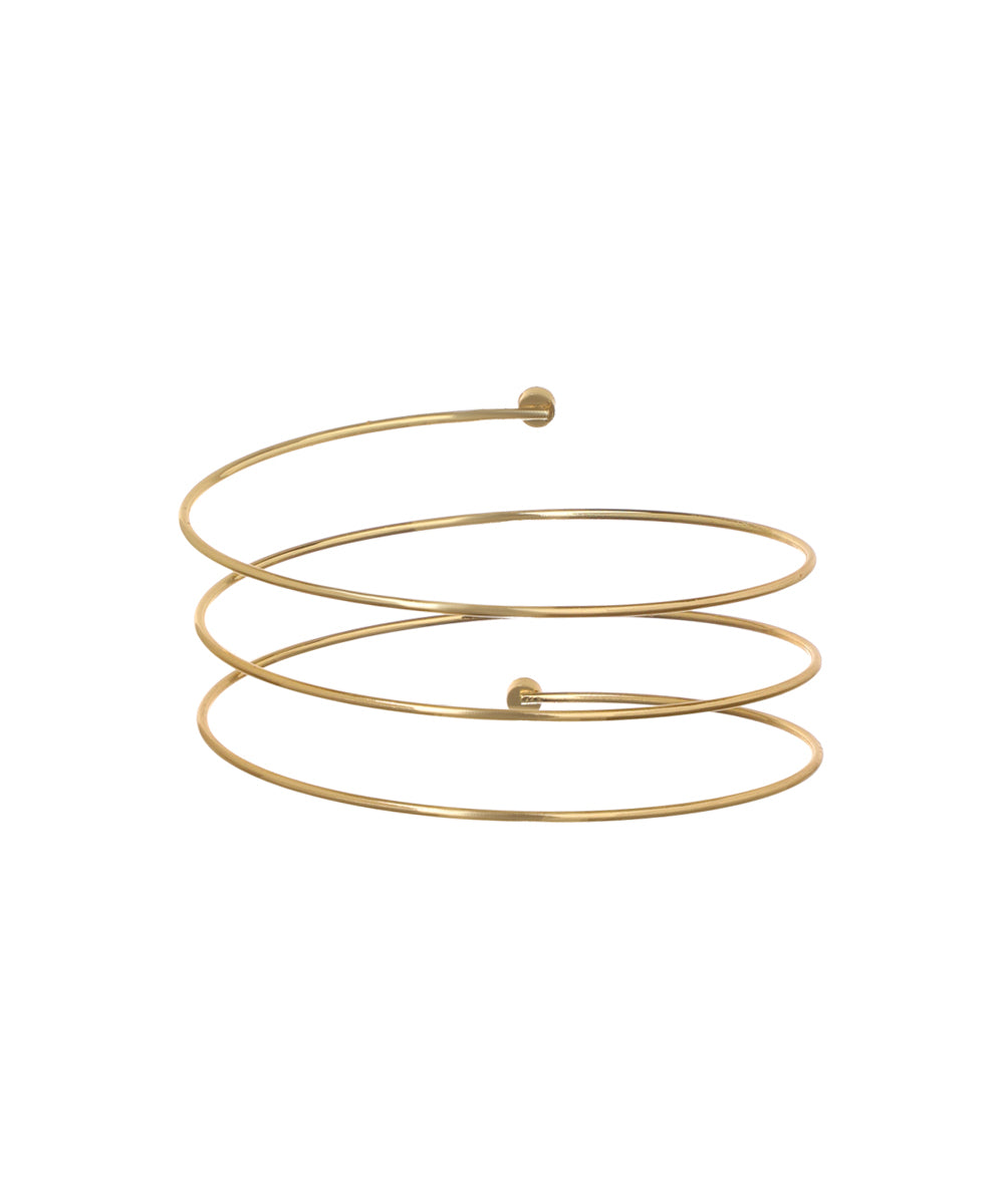 Modern Spiral Arm Cuff with Subtle Stone Accents | Stylika