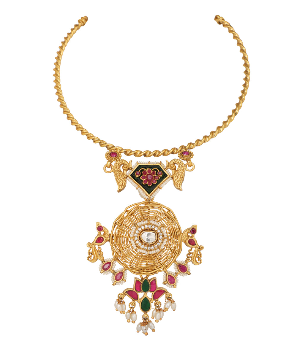 Twin Mayura Chakra Necklace | Stylika