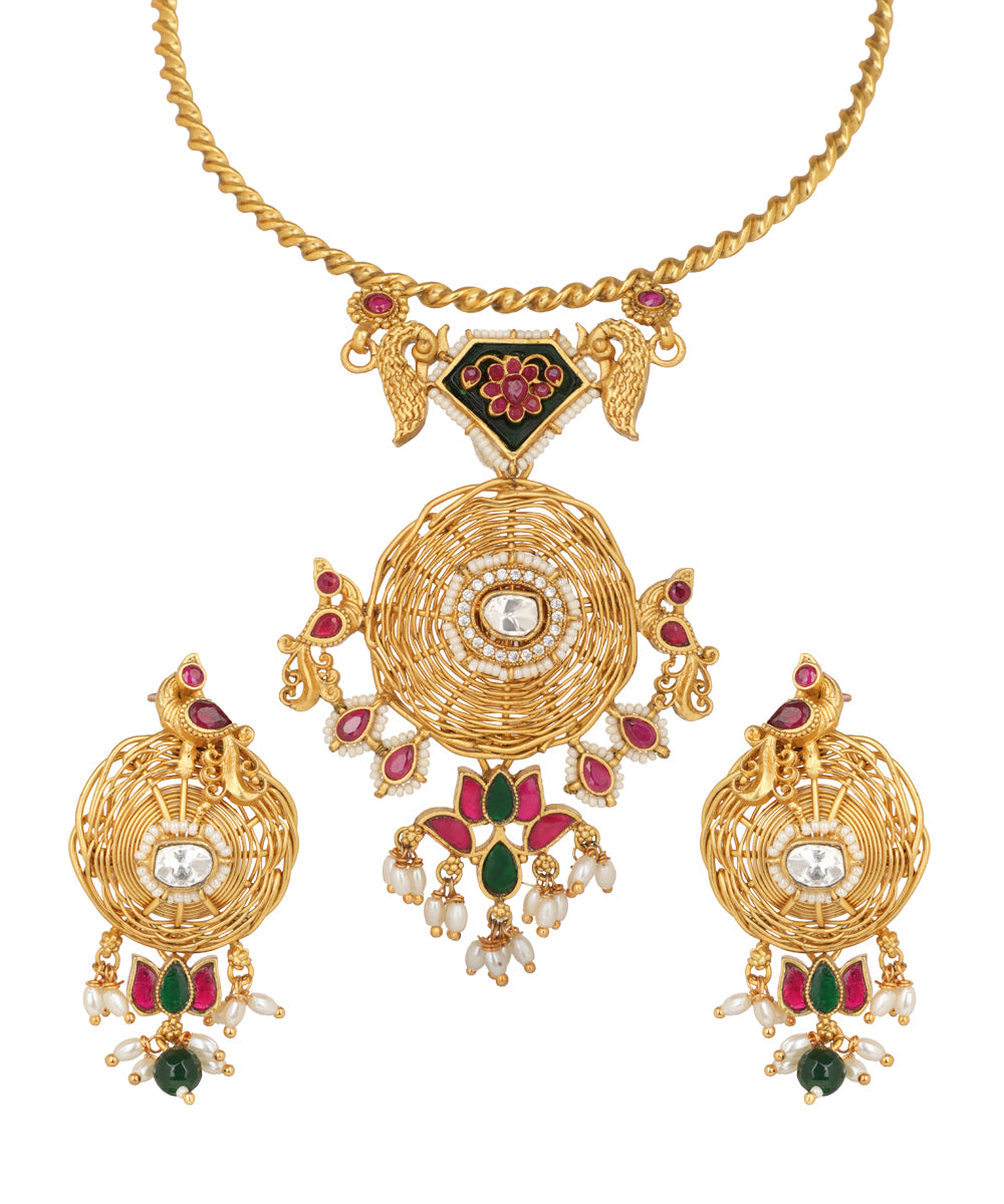 Twin Mayura Chakra Necklace | Stylika