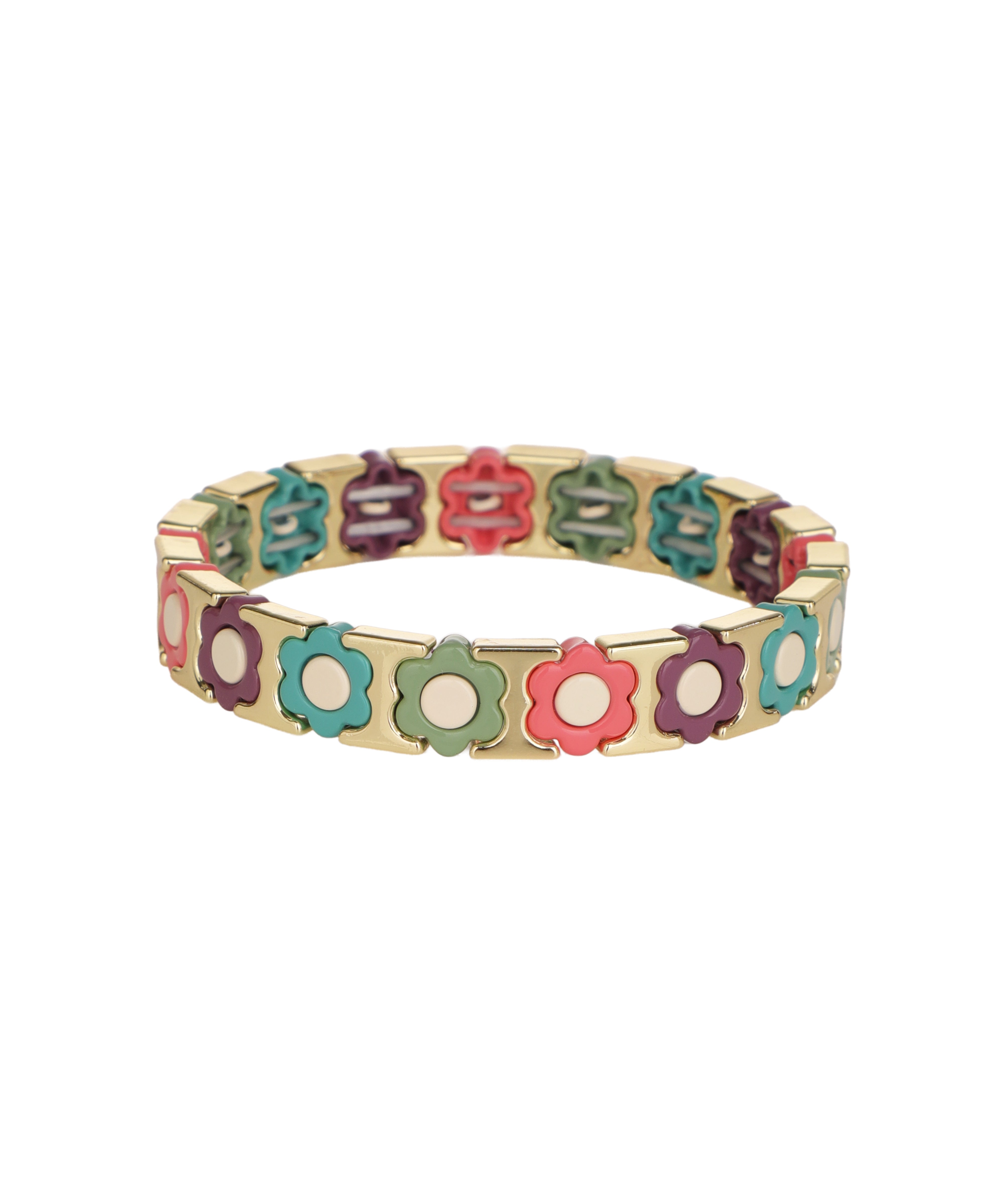 Pressed Petals In Block: Pastel Picnic Bracelet | Stylika