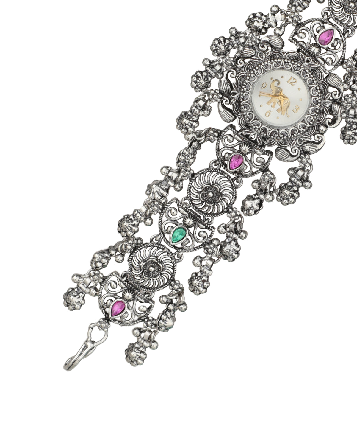 Bracelet watch featuring decorative stone accents