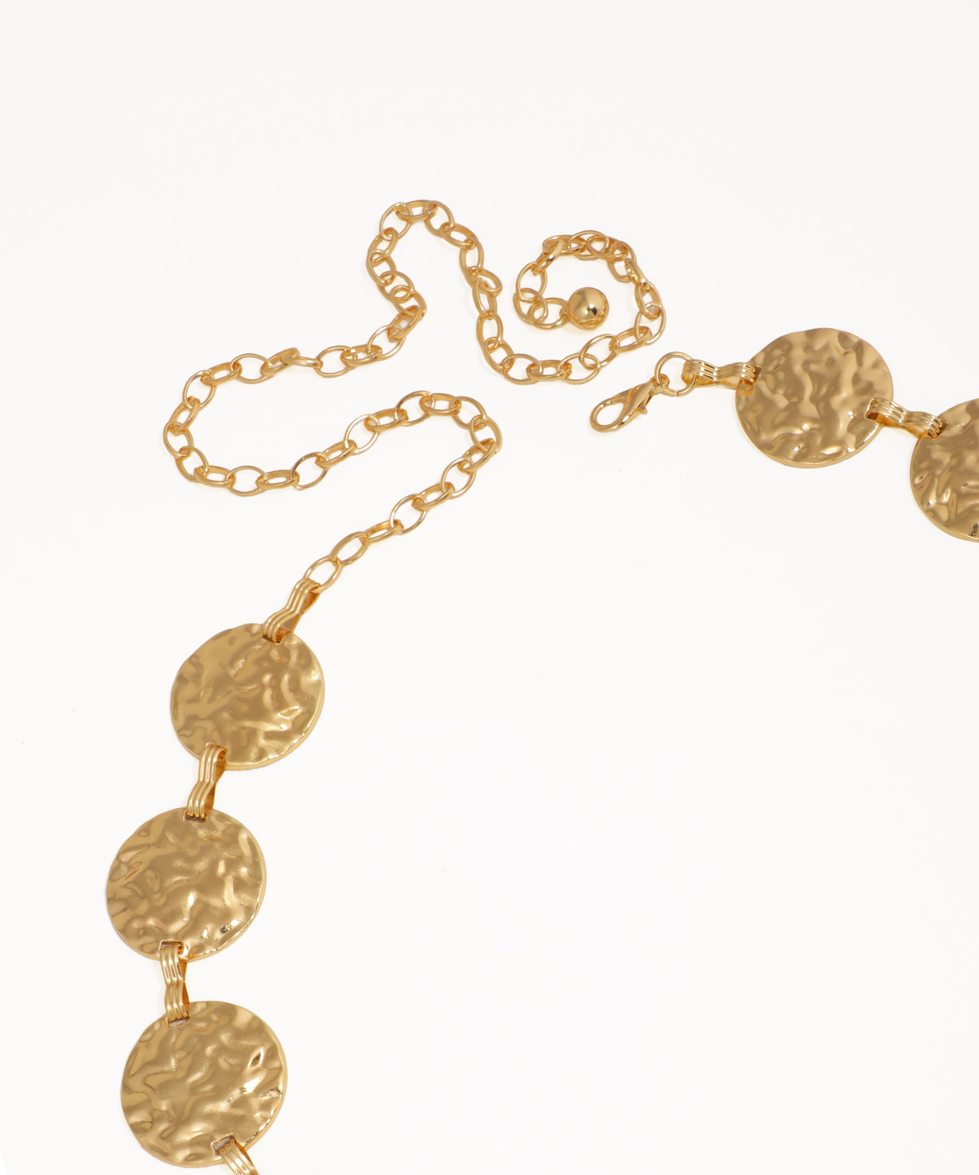 Bold Statement Hammered Disc Waist Chain | Stylika