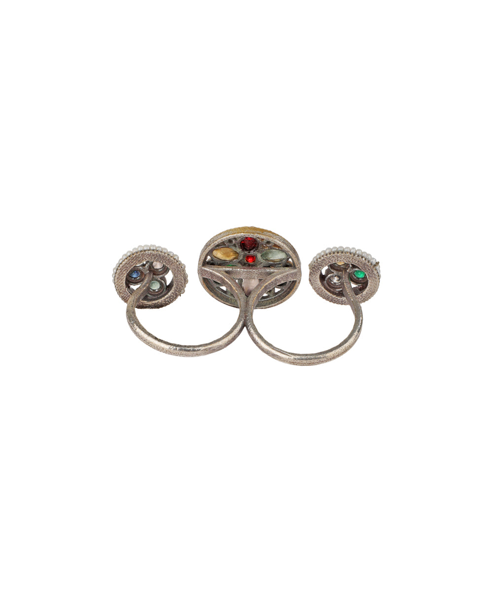 Floral Medallion Trio Ring | Stylika