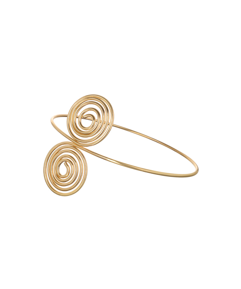 Artistic Double Spiral Statement Upper Arm Cuff | Stylika