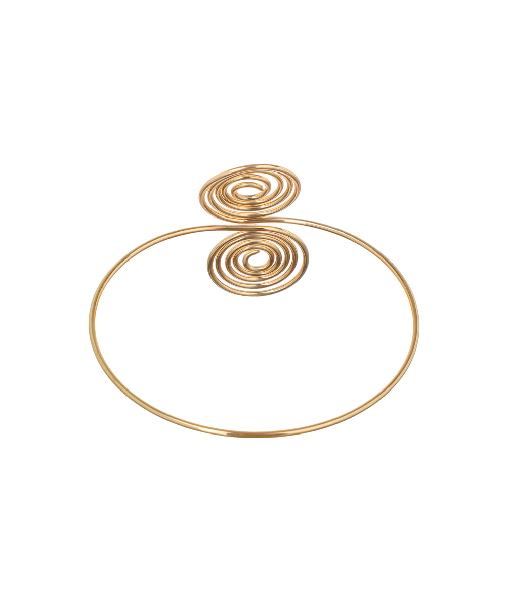 Artistic Double Spiral Statement Upper Arm Cuff | Stylika