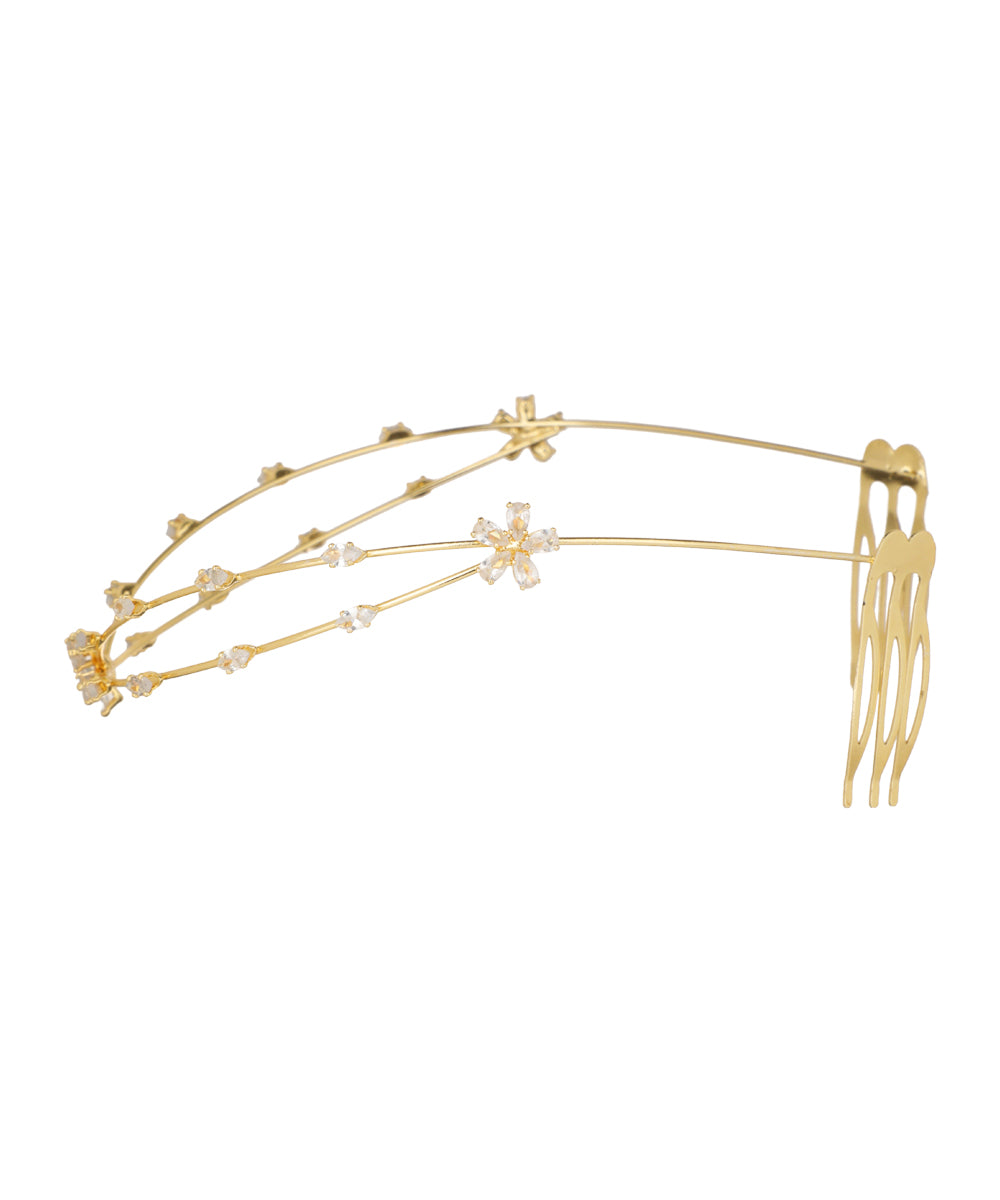 Double Row Floral Tiara | Stylika