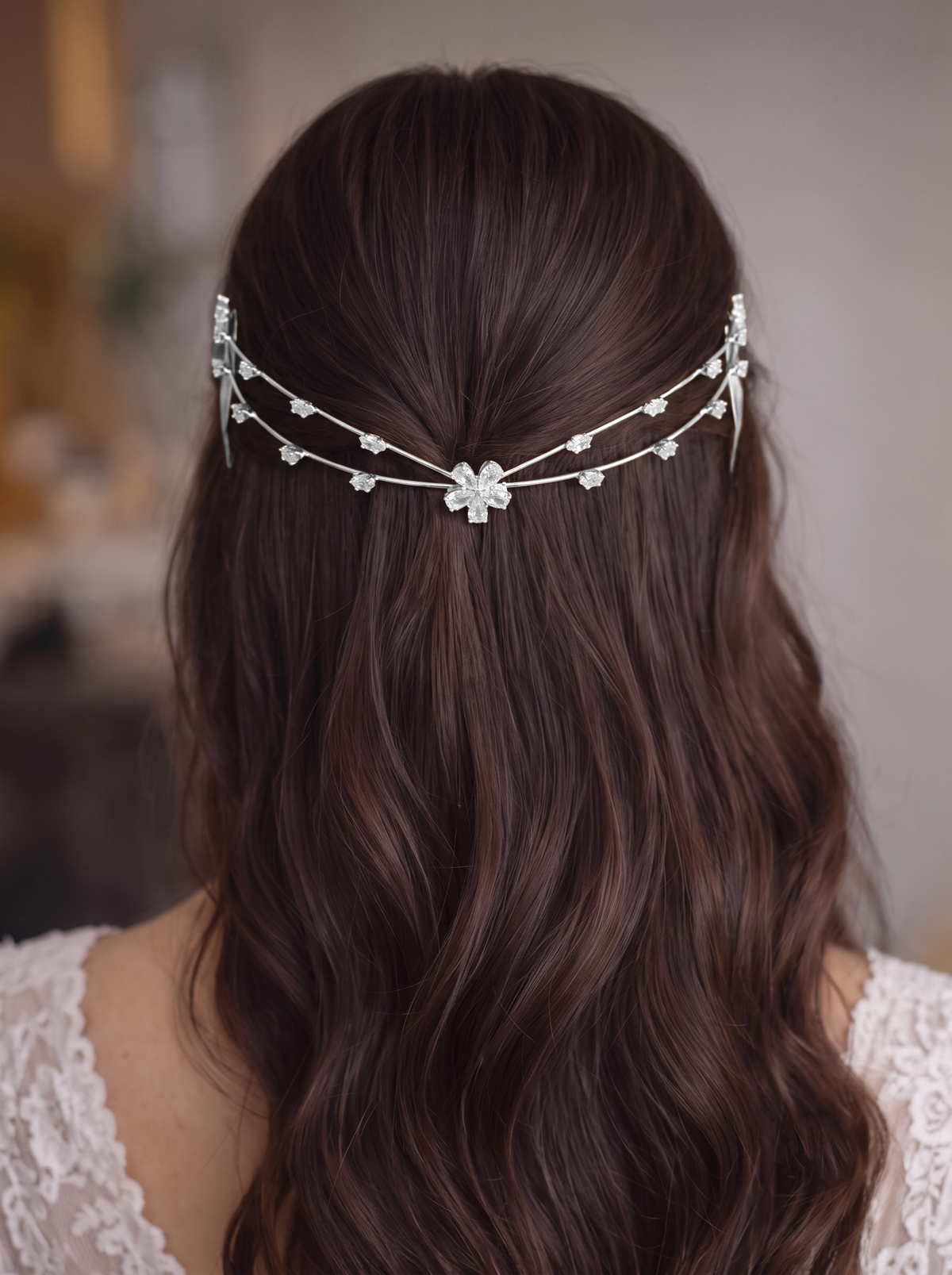 Double Row Floral Tiara | Stylika