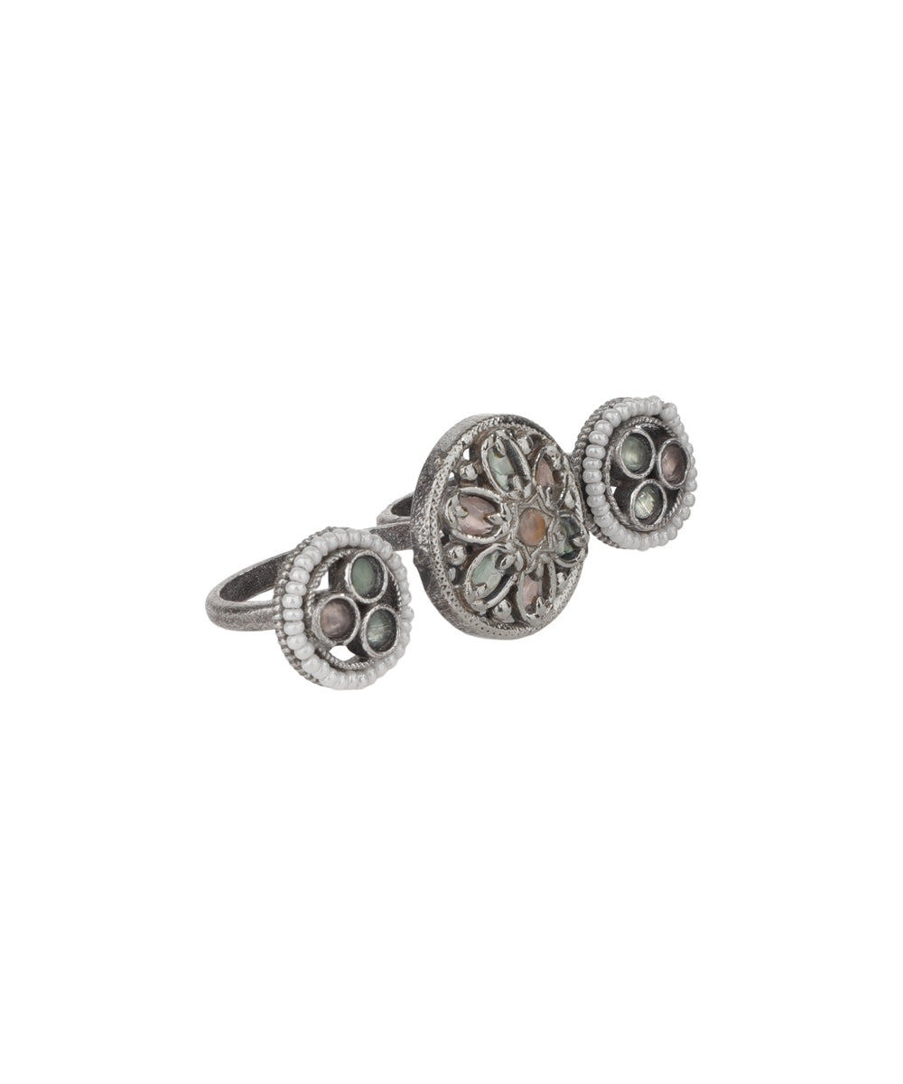 Floral Medallion Trio Ring | Stylika