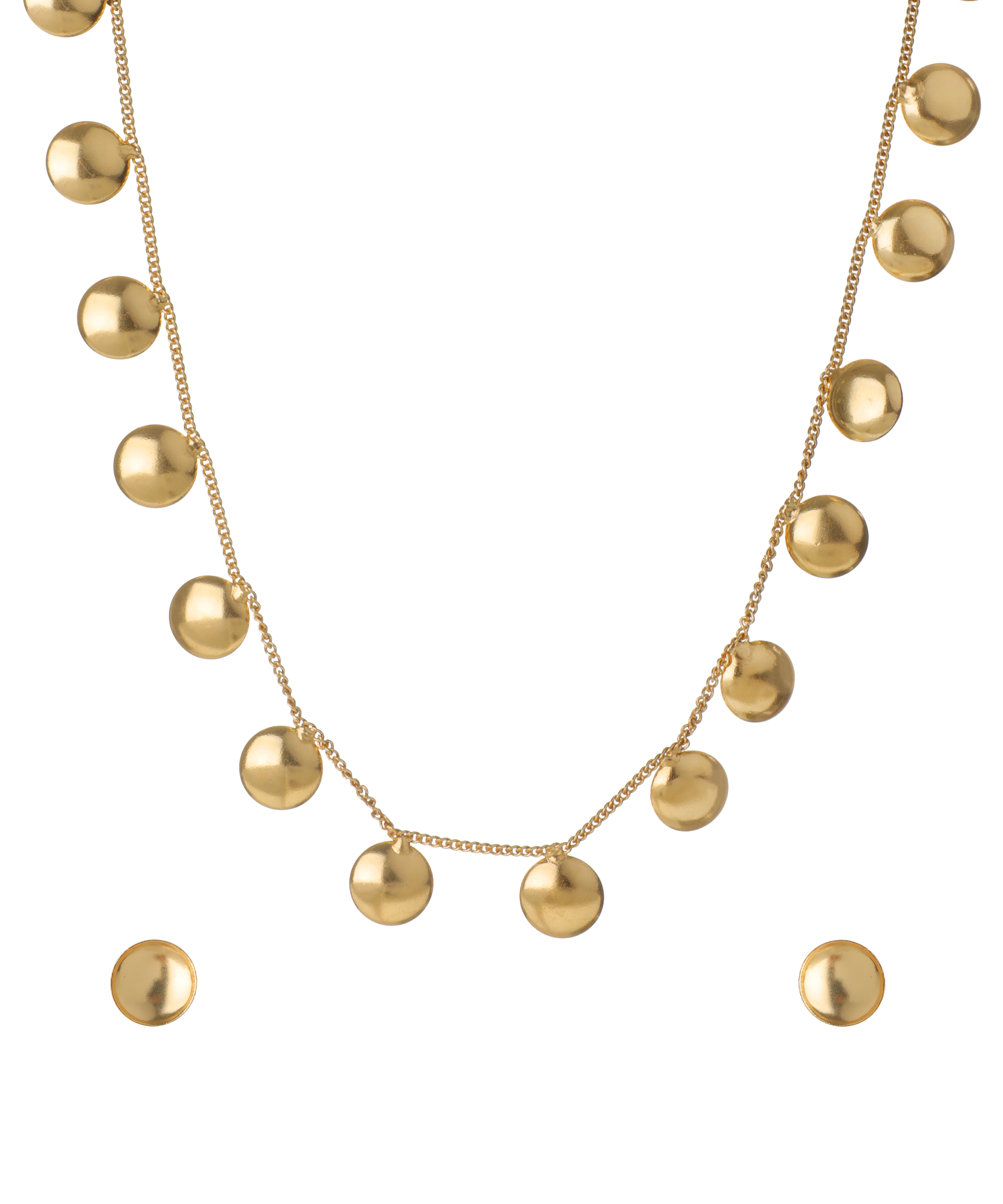 Minimalist Coin Disc Necklace with Matching Earring Set | Stylika