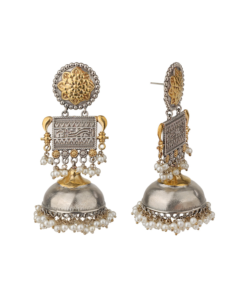 Floral Mandala Layered Jhumka Drop Earrings | Stylika
