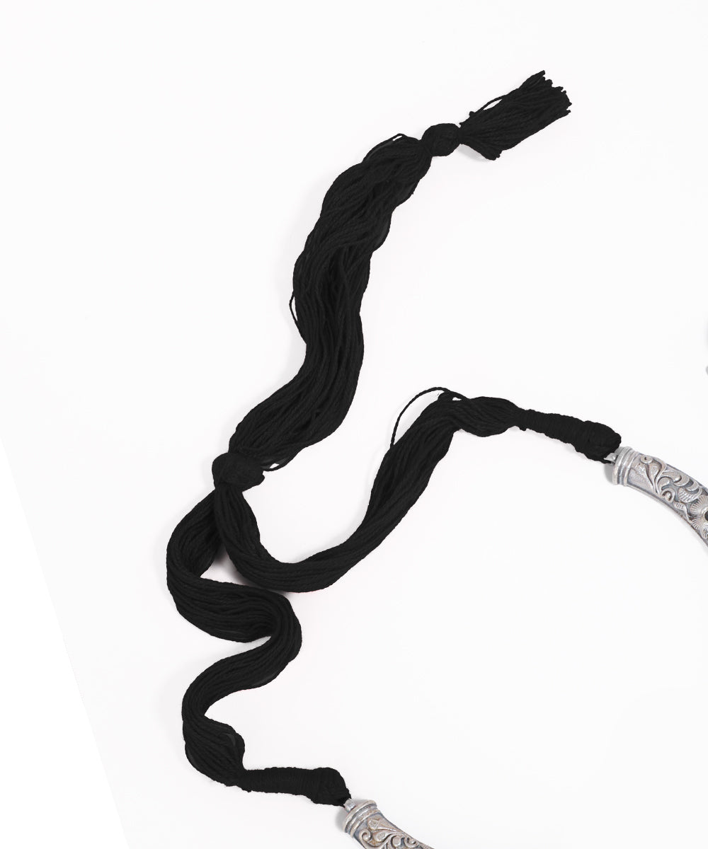 Floral Dual Tone Oxidised Necklace with Earrings | Stylika