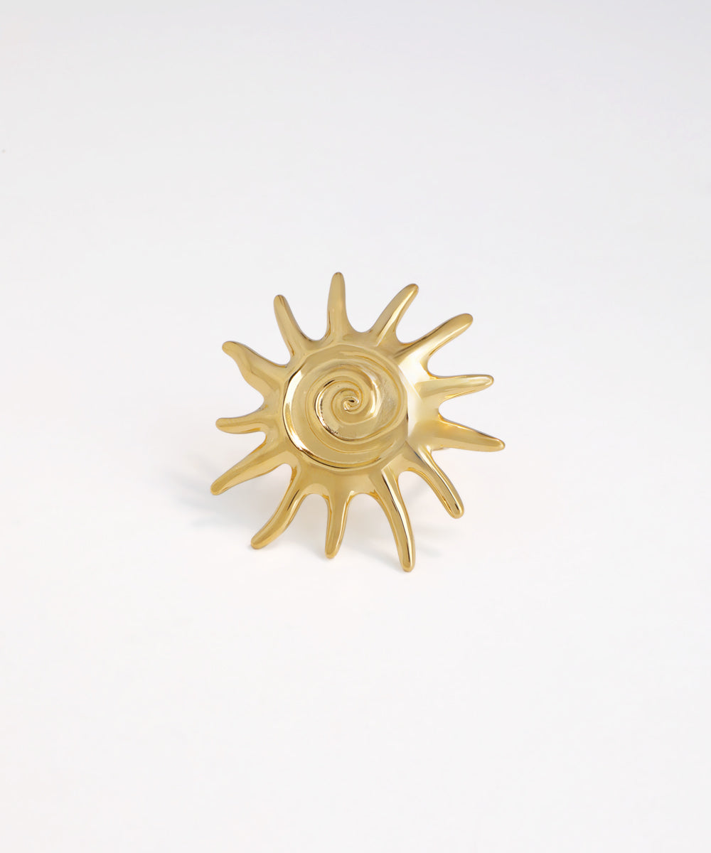 Distinctive Sunburst Spiral Statement Ring | Stylika