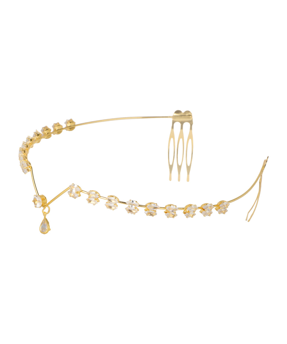 Drop Detail V-Shaped Tiara | Stylika