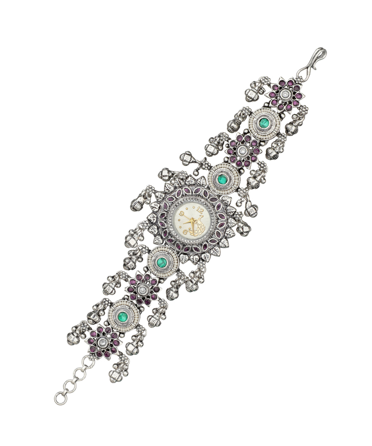 Heritage bracelet watch with traditional floral motifs