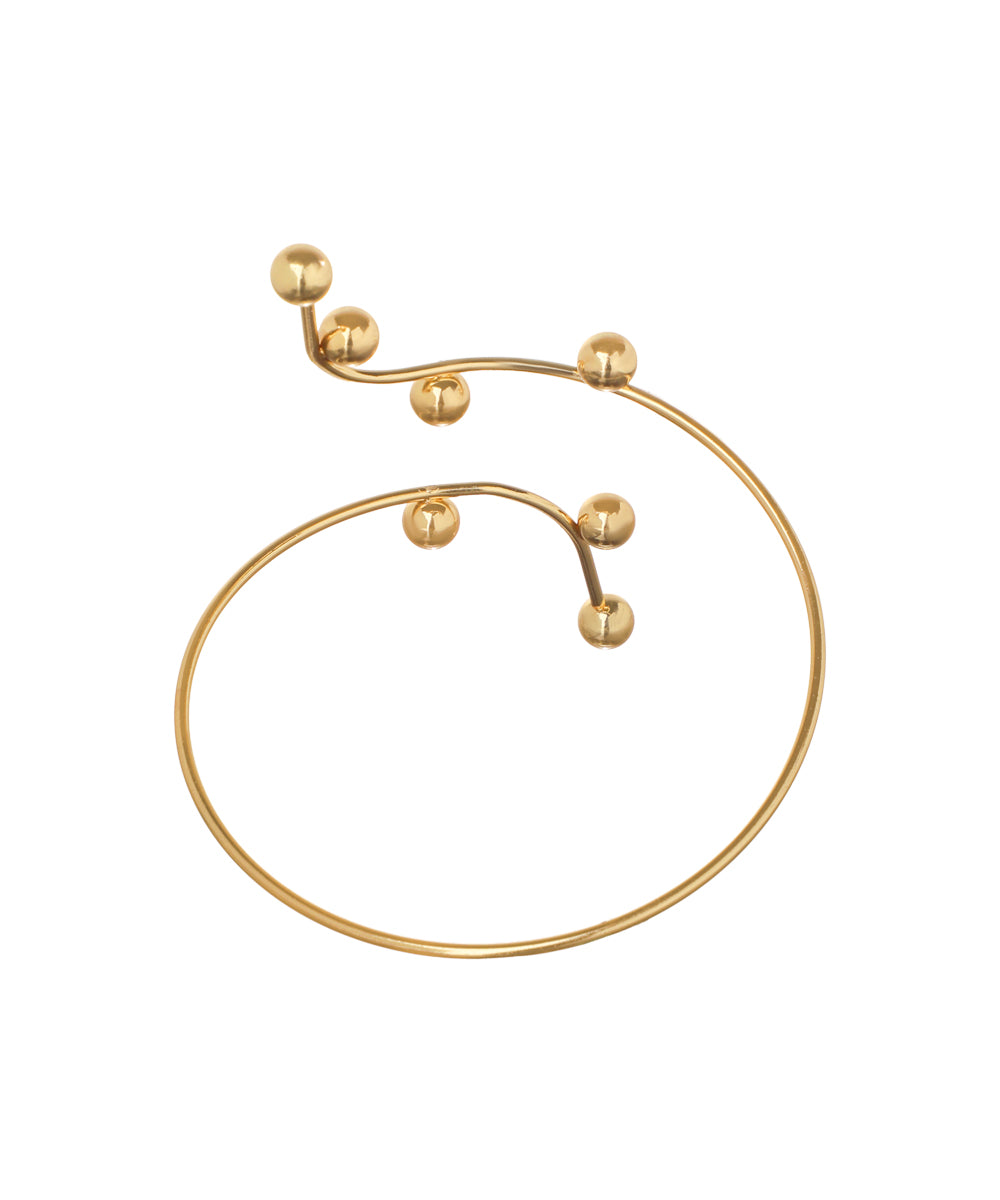 Sculptural Winding Arm Cuff with Ball Accents | Stylika