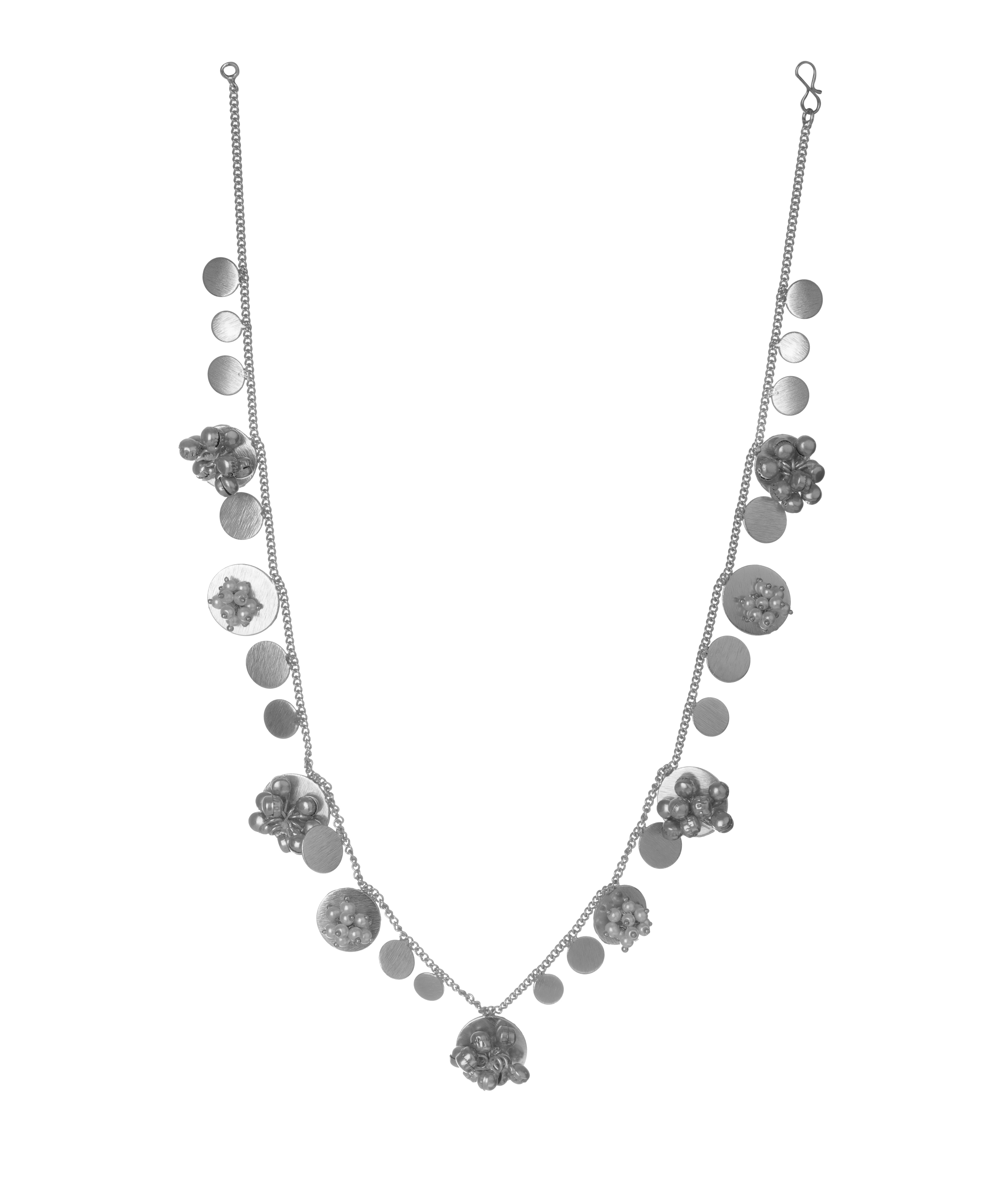 Beaded Floral Disc Necklace with Earring Set | Stylika