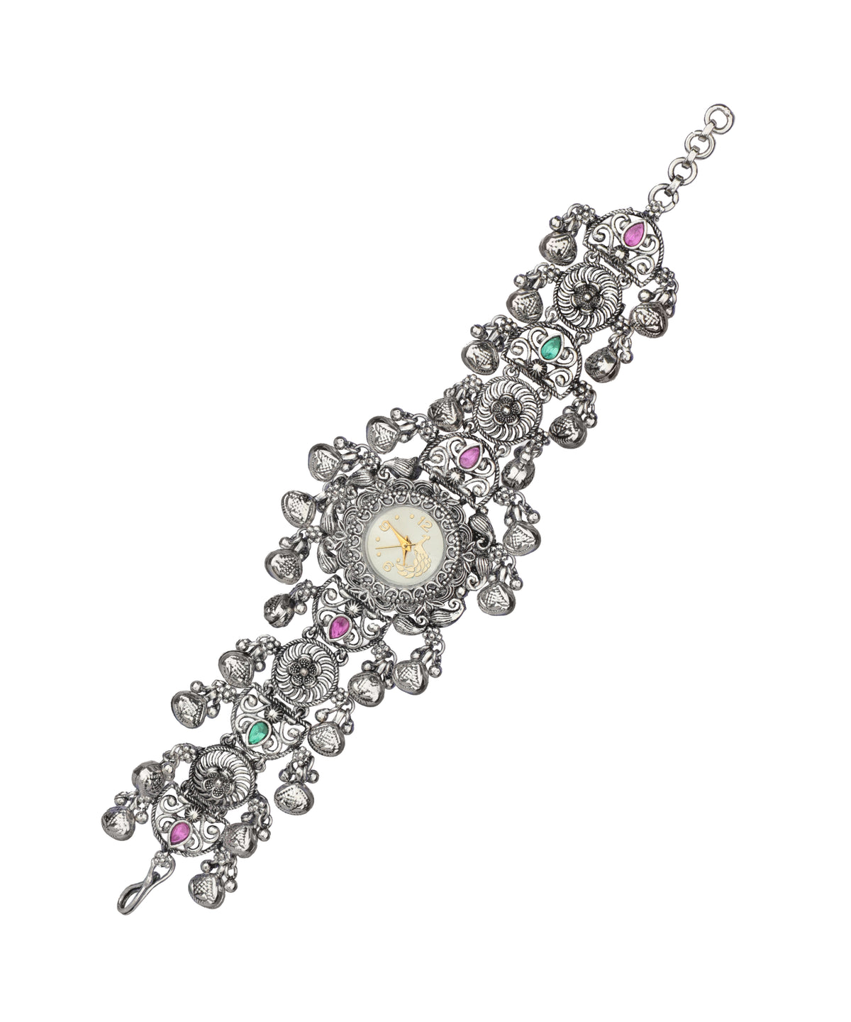 Heritage bracelet watch featuring ornate floral motifs