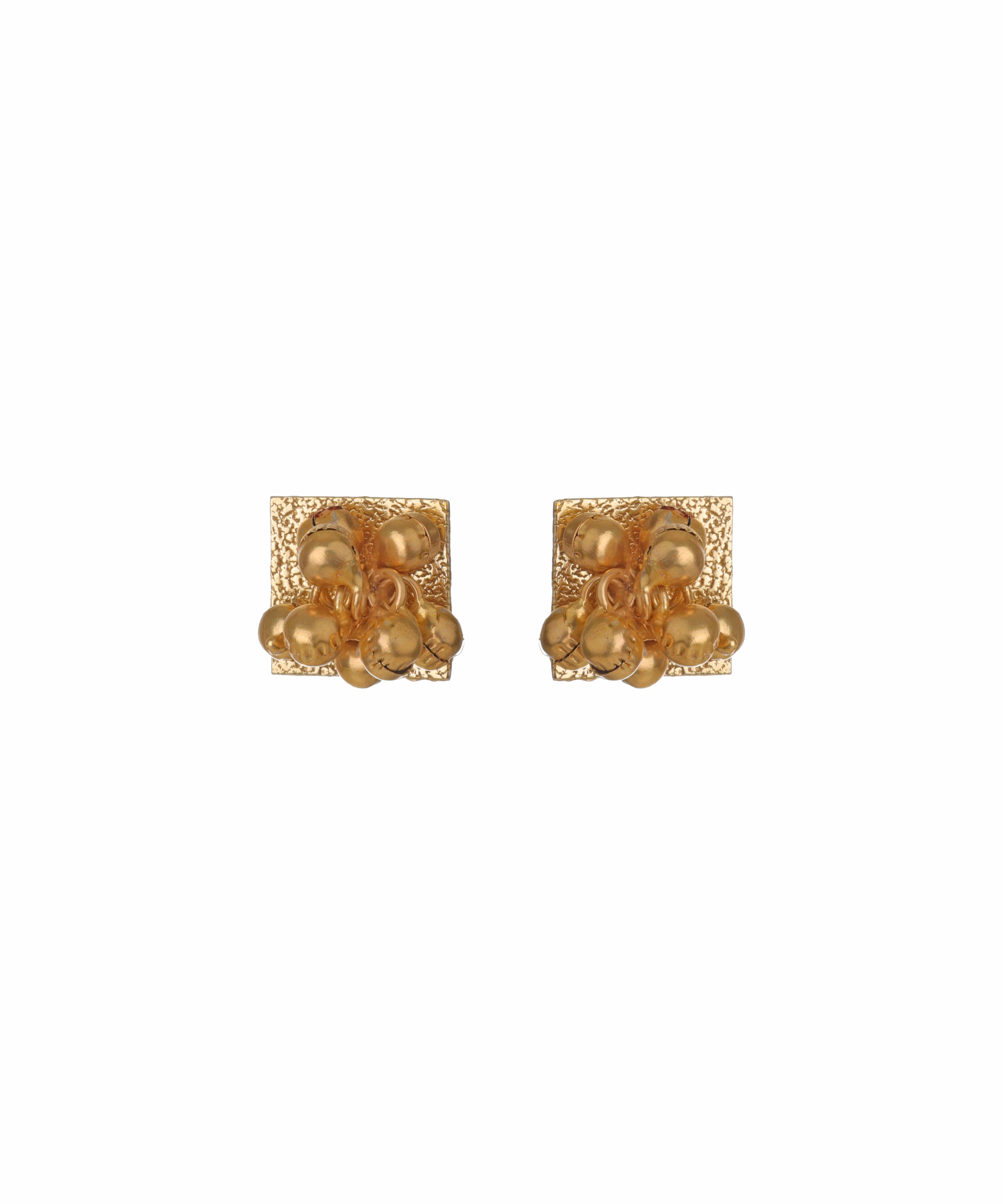 Textured Square Bead Necklace with Earring Set | Stylika