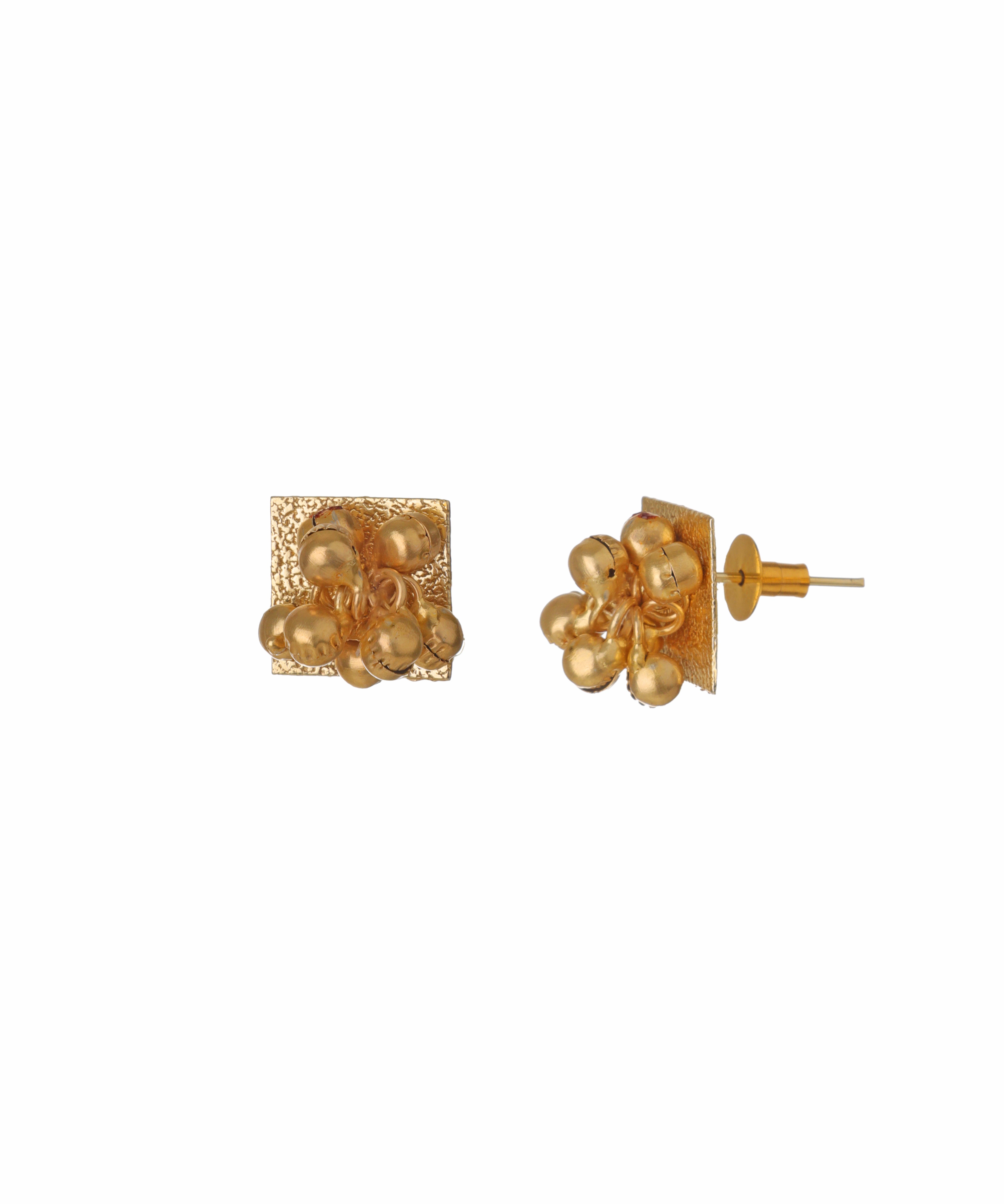 Textured Square Bead Necklace with Earring Set | Stylika