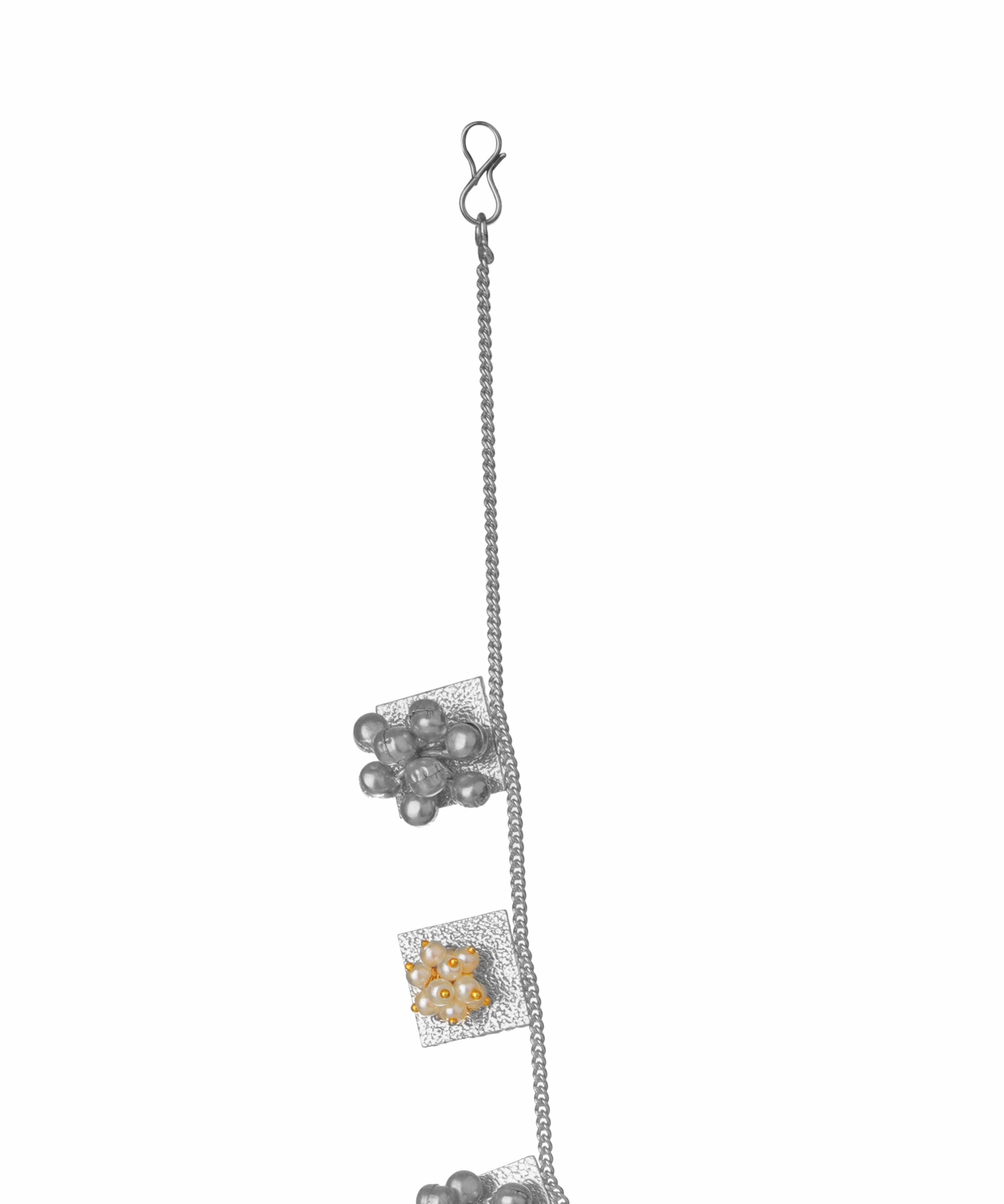 Textured Square Bead Necklace with Earring Set | Stylika