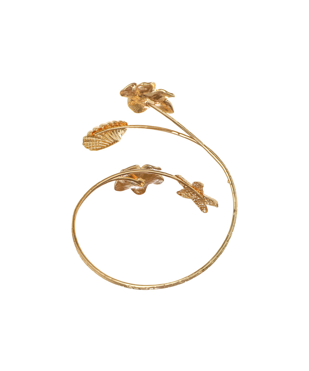 Nature-Inspired Sculpted Floral Starfish Arm Cuff | Stylika