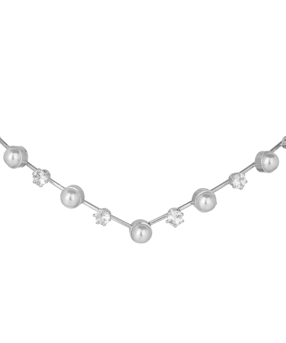 Pearl and Crystal Accented Tiara Headband | Stylika