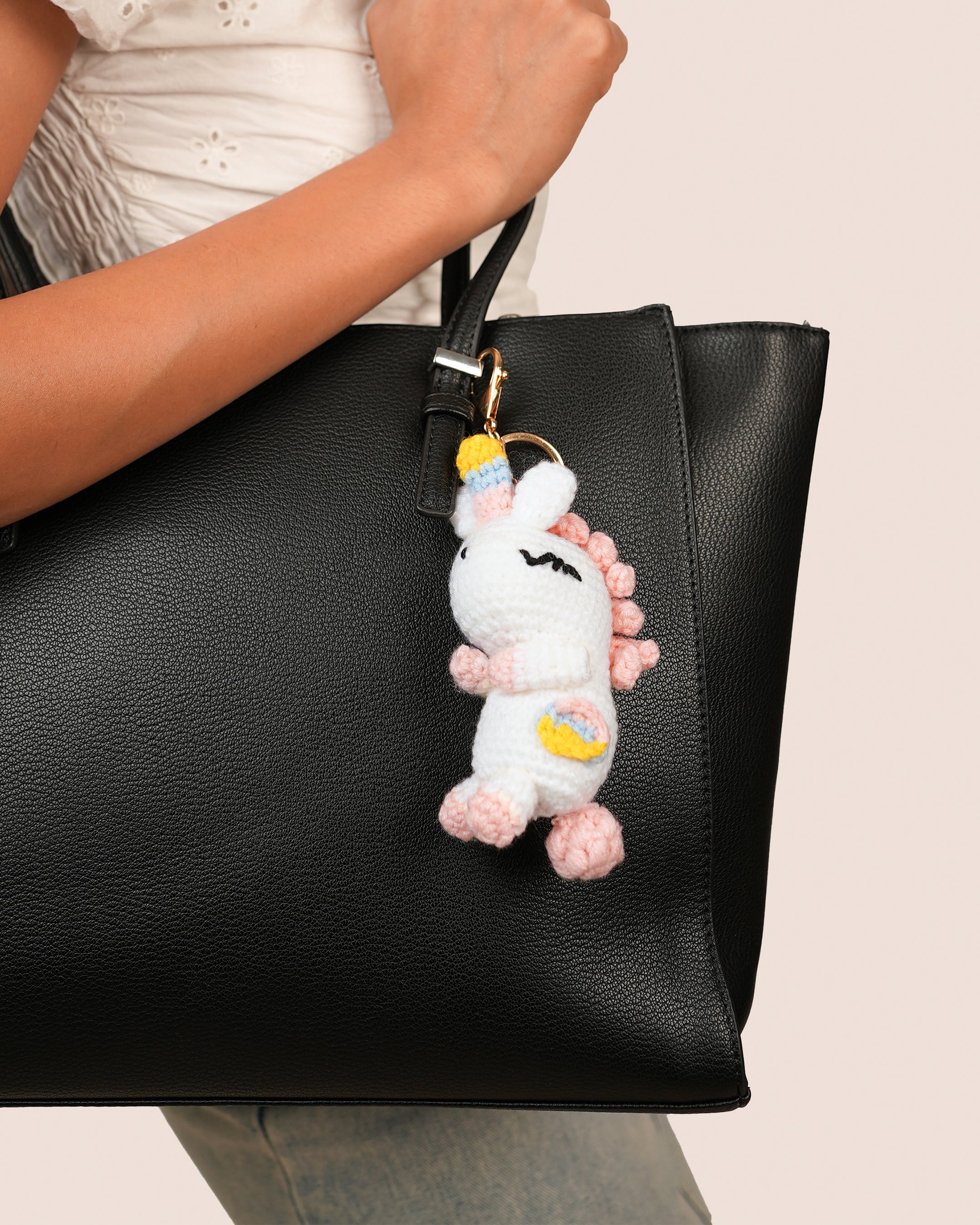 Whimsical Unicorn Design Crochet Bag Charm | Stylika