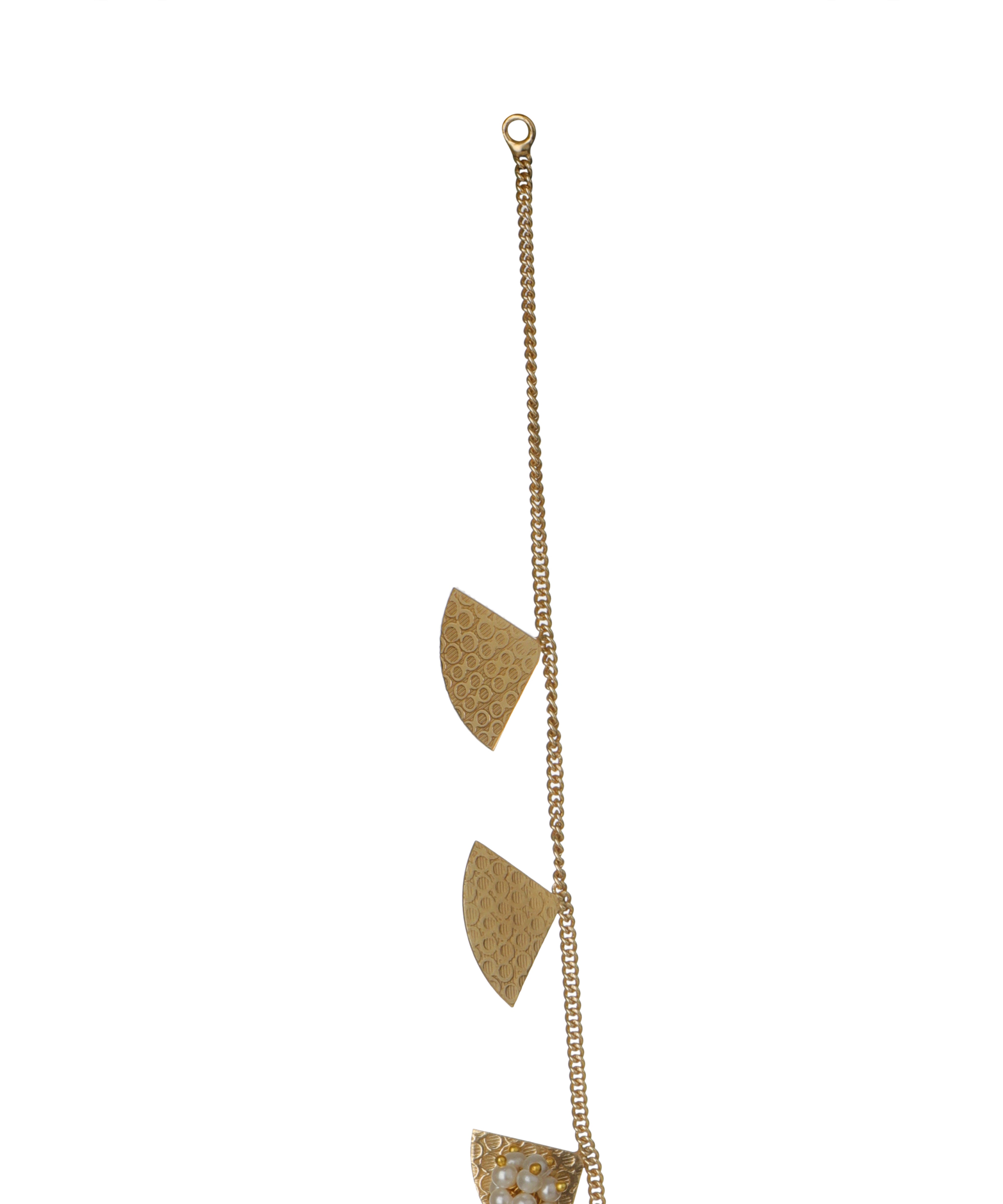 Textured Fan Ghungroo Necklace | Stylika