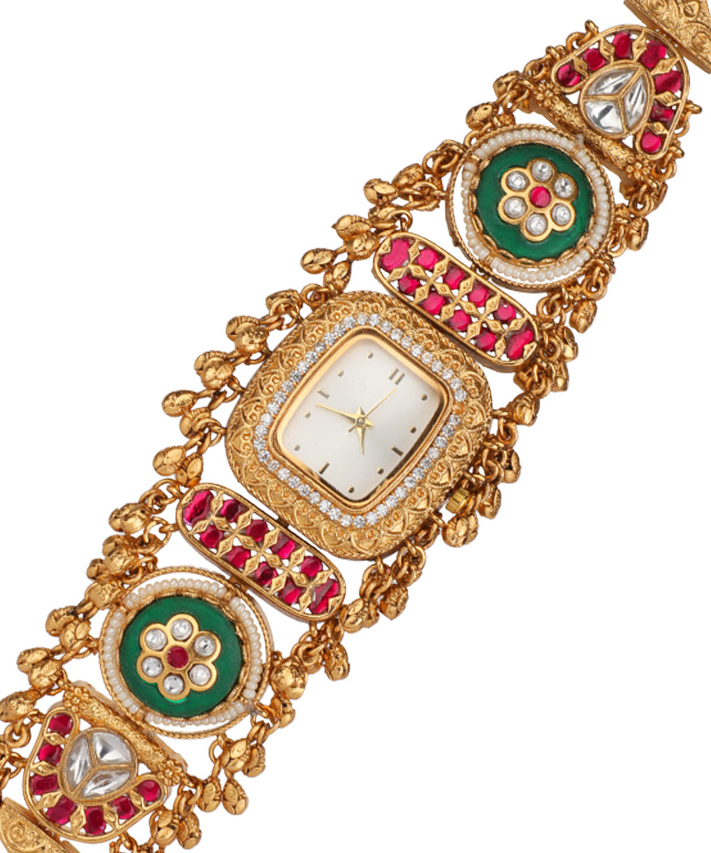 Crafted Heritage Watch (Ruby + Green)| Stylika