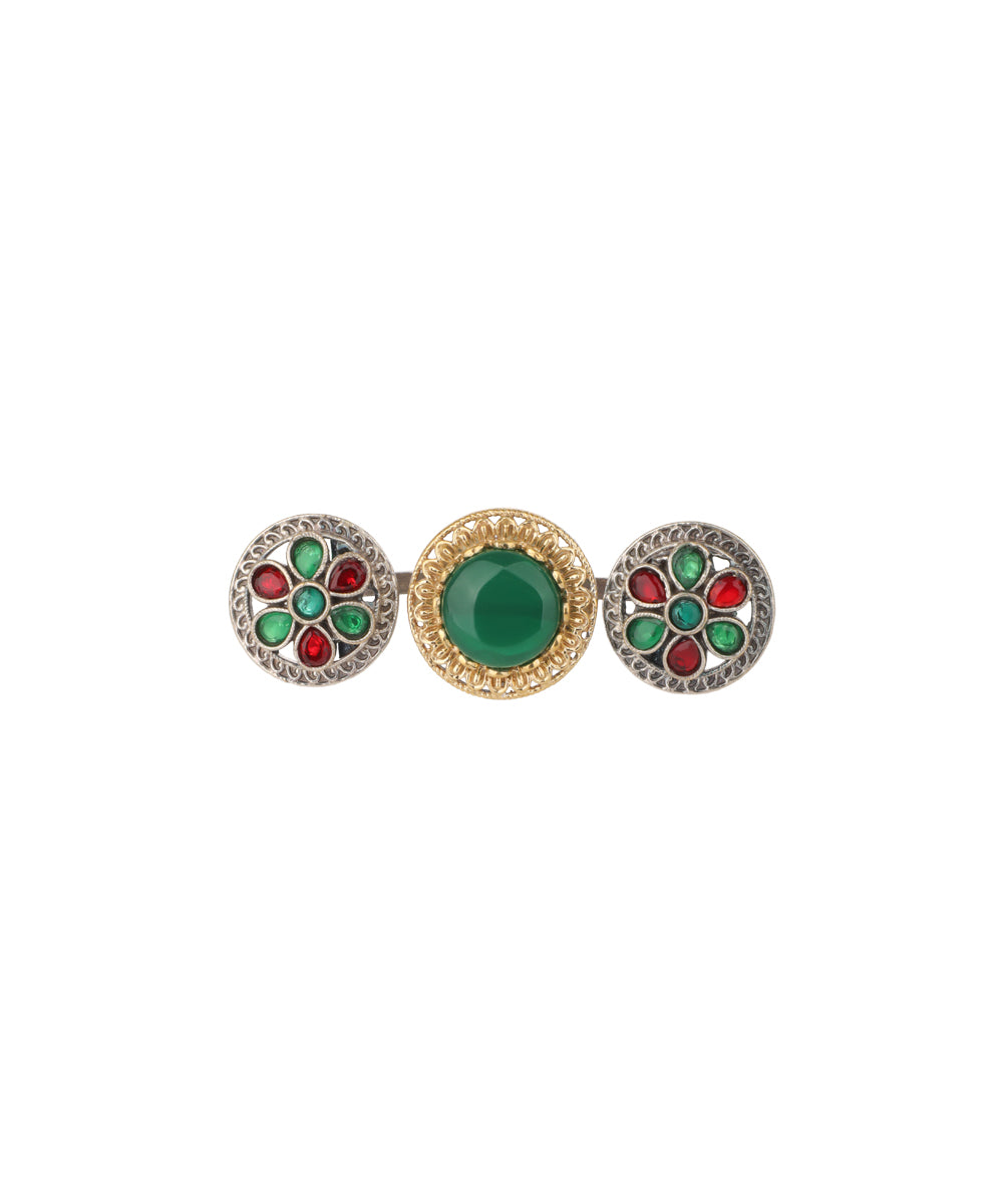 Cabochon Rosette Trio Ring | Stylika