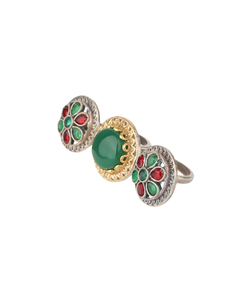 Cabochon Rosette Trio Ring | Stylika