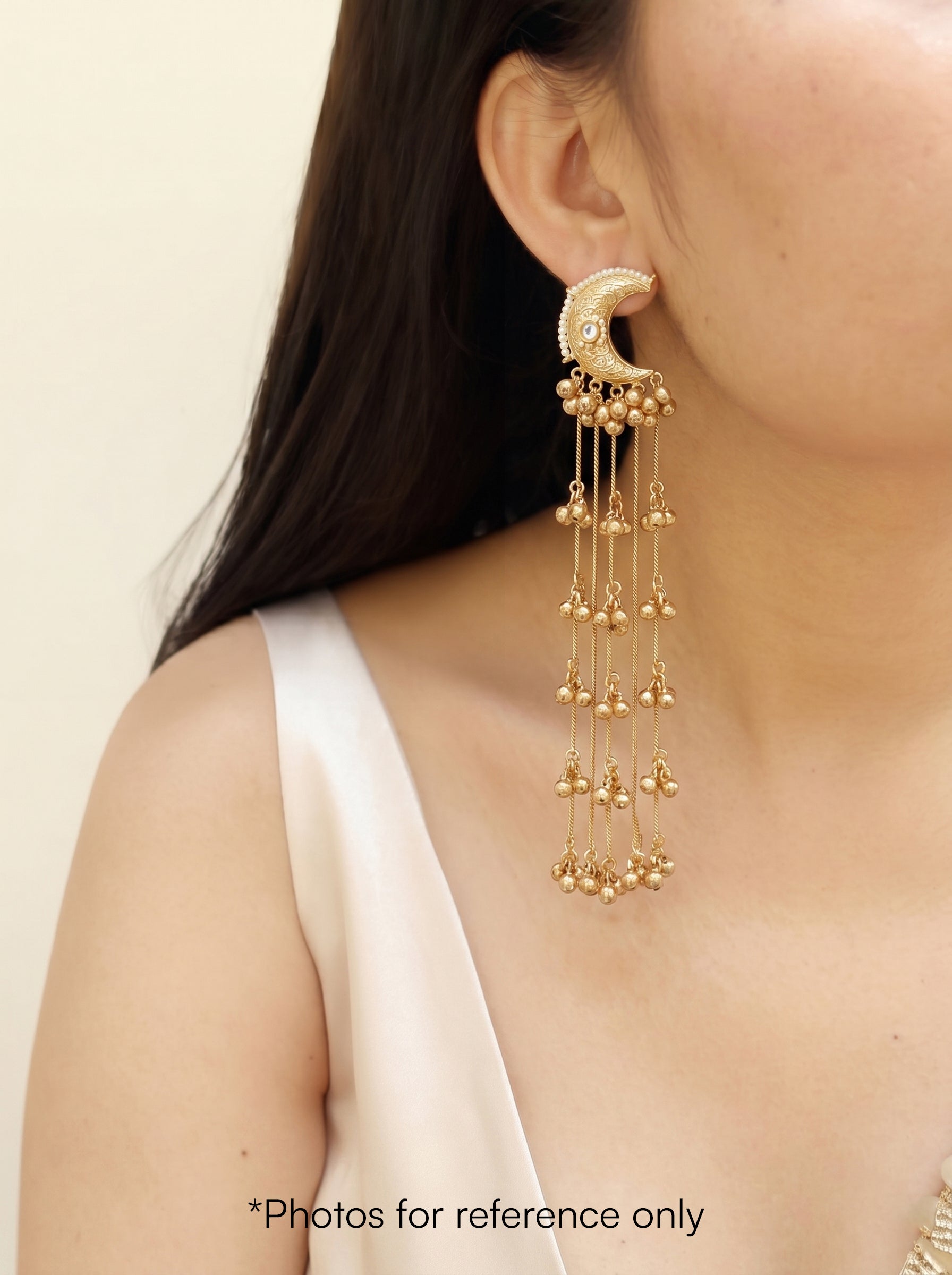 Ornate Crescent Bells Kashmiri Earrings | Stylika