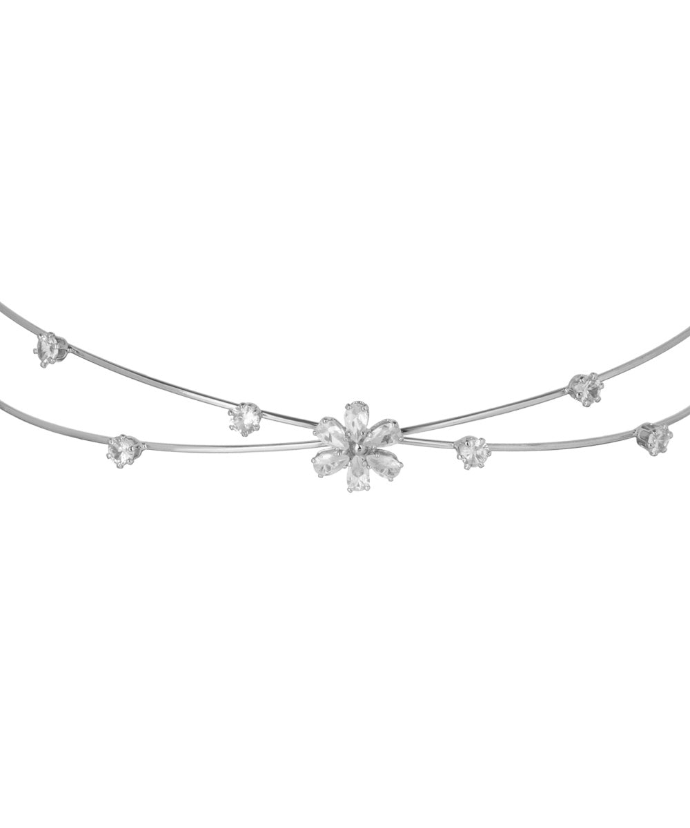 Double Band Floral Motif Tiara | Stylika