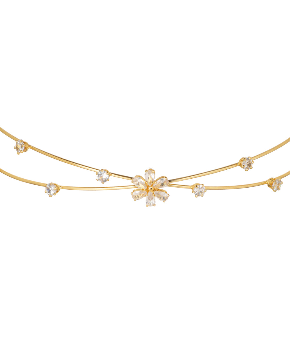 Double Band Floral Motif Tiara | Stylika