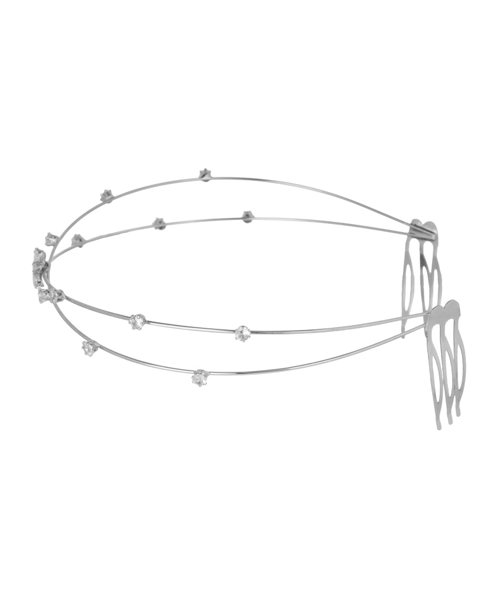 Double Band Floral Motif Tiara | Stylika