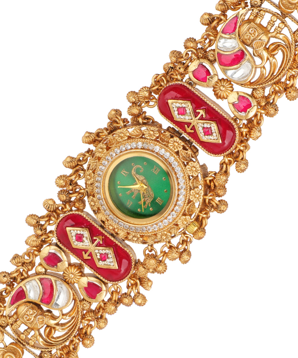 Royal Elephant Heritage Bracelet Watch (Green) | Stylika