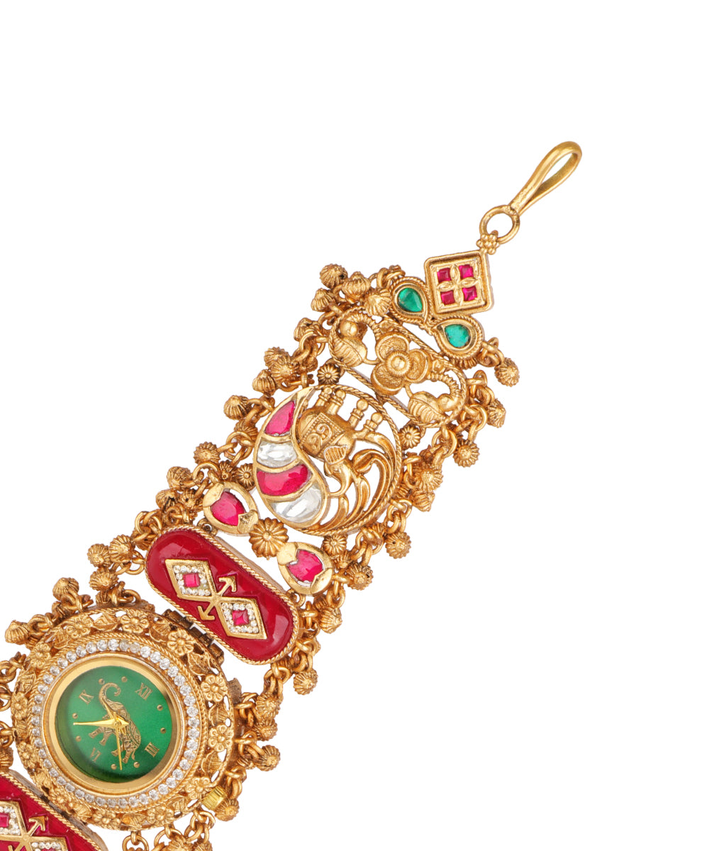 Royal Elephant Heritage Bracelet Watch (Green) | Stylika