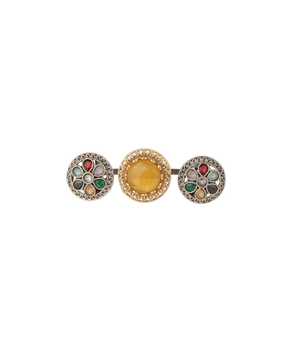 Cabochon Rosette Trio Ring | Stylika