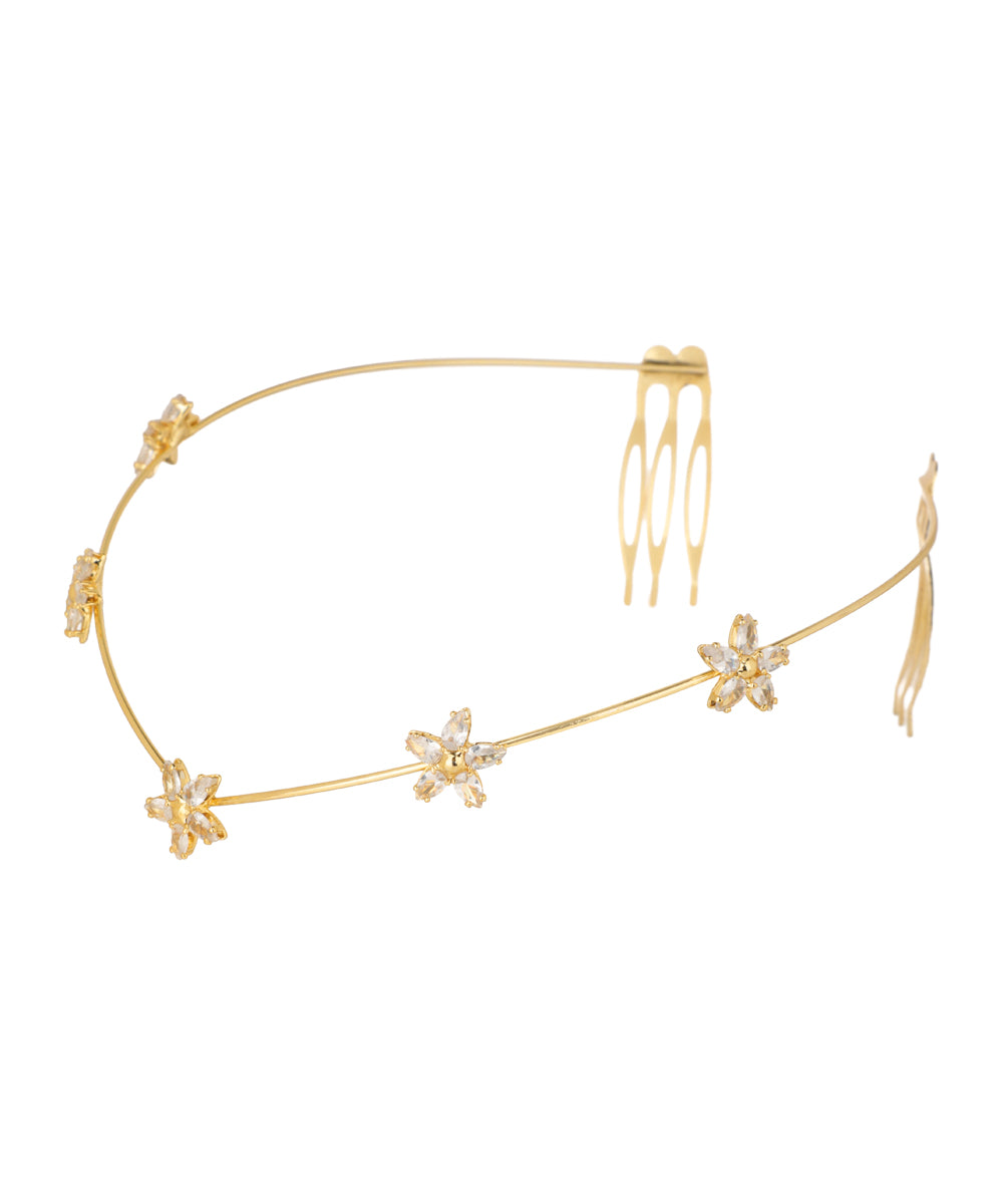 Floral Motif Crown Tiara for Special Occasions | Stylika