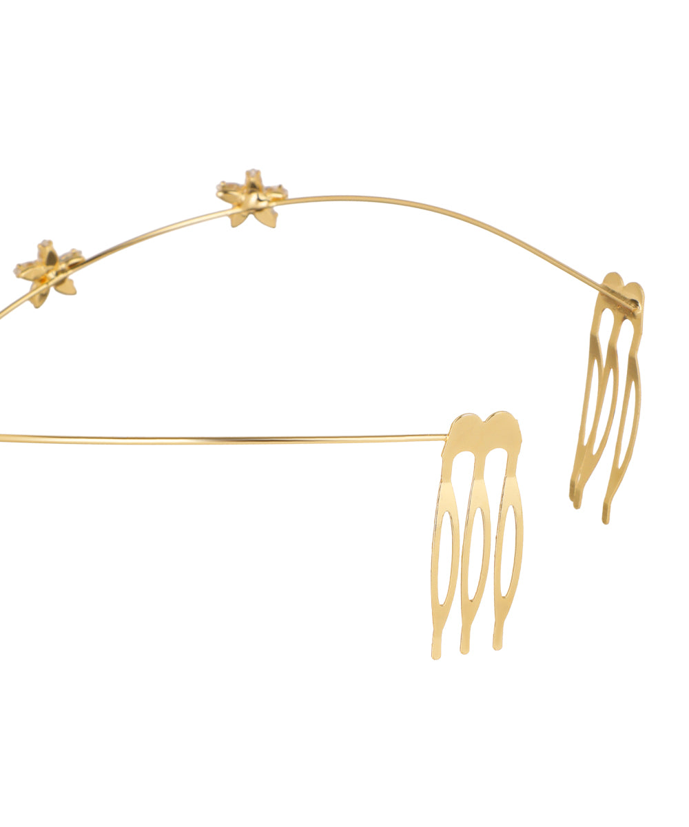 Floral Motif Crown Tiara for Special Occasions | Stylika