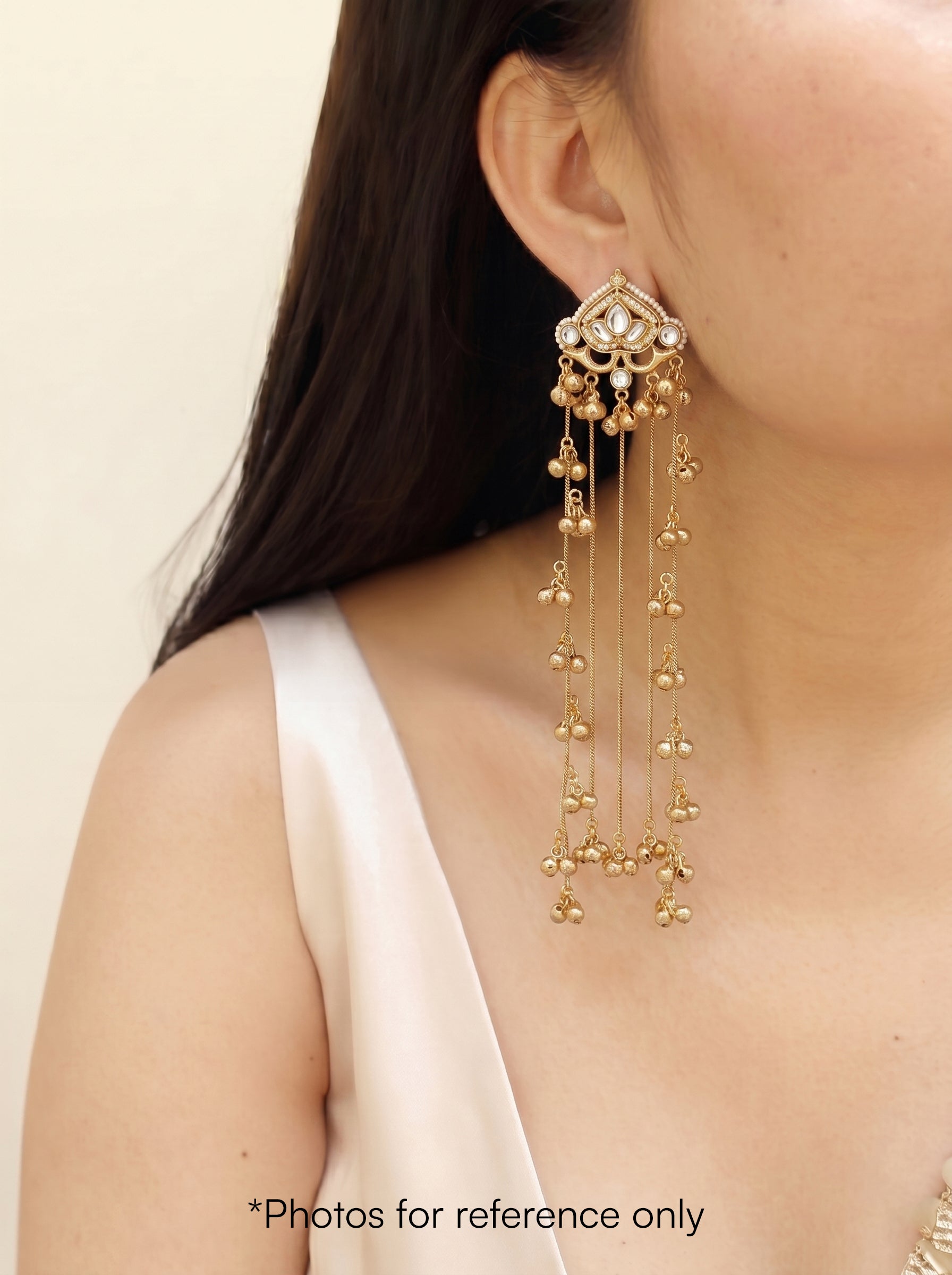 Long Chain Tassel Kashmiri Jhumka Earrings | Stylika