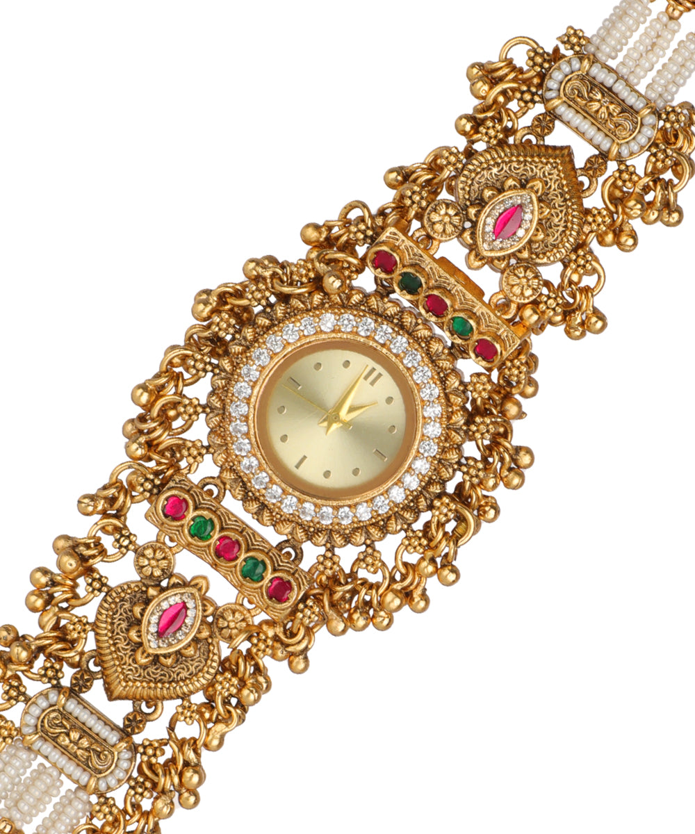 Heritage bracelet watch with a wide multi-strand silhouette