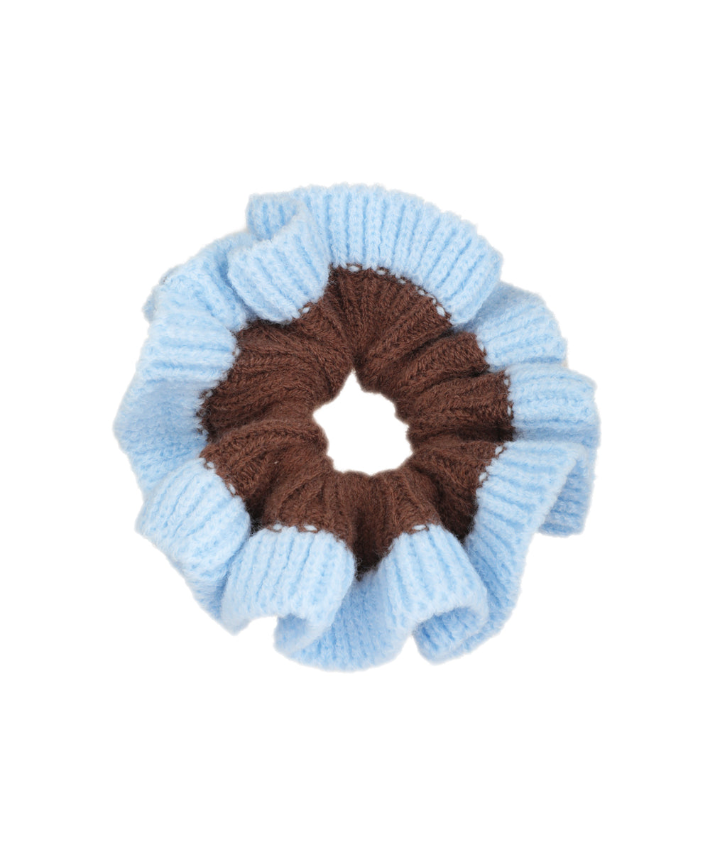 Two-Tone Knitted Scrunchie | STYLIKA