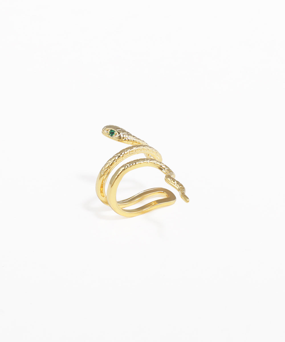 Mythic Serpent Ear Cuff with Textured Scale Detail | Stylika