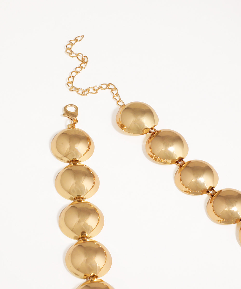 Contemporary Sculpted Dome Link Statement Necklace | Stylika