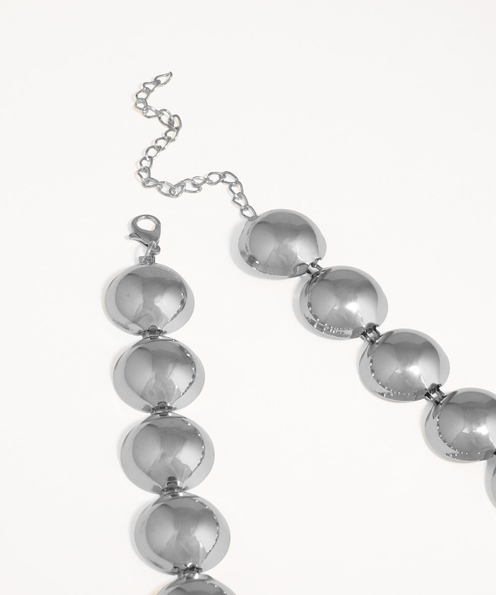 Contemporary Sculpted Dome Link Statement Necklace | Stylika